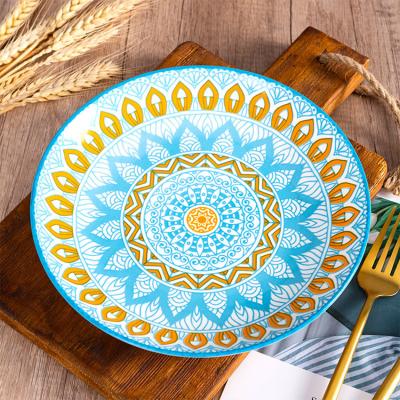 China Viable Modern Dinner Cutlery Colorful Embossed Ceramic Dish for sale