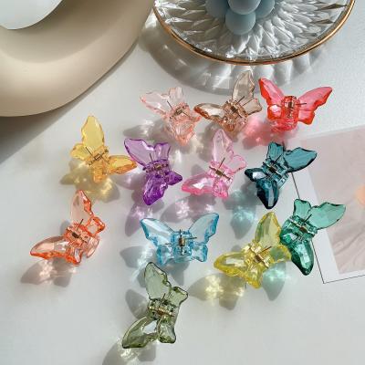 China Simple temperament and stylish Korean wholesale cute hair accessories claw clips color girl butterfly hair claw fresh women for sale