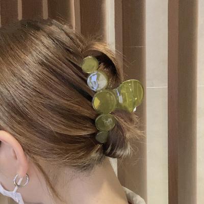 China Fancy Cool Mint Green Summer Grip Strong Jaw Claws Jumbo Plastic Hair Claws Non-slip for sale