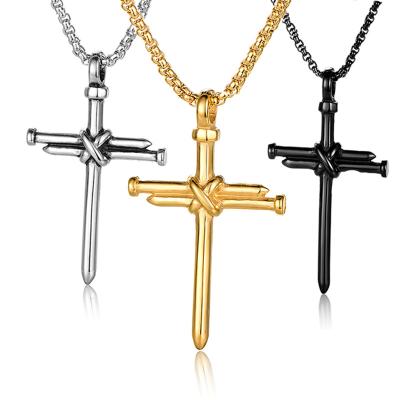 China Latest Design Stainless Steel Punk Religion Bible Cross Necklace Pendant for sale