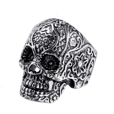 China Stainless Steel FASHIONABLE Skull Personality Fashion Ring Trendy Male Personality Ring Punk Jewelry for sale