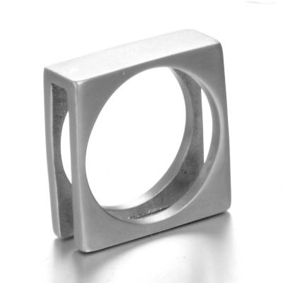 China Fashion Personality Square Stainless Steel Punk Rings For Men for sale