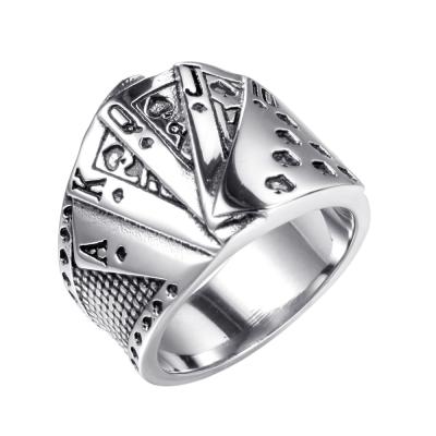 China Punk Personality Rings Stainless Steel High Quality Flush Set Card Rings Male Rings for sale