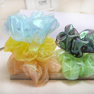 China Organza Color Mermaid Creativity Soft Cute Organza Hair Scrunchies Hair Bands Holder Wholesale Cute Casual Fashionable Fancy Ponytail for sale