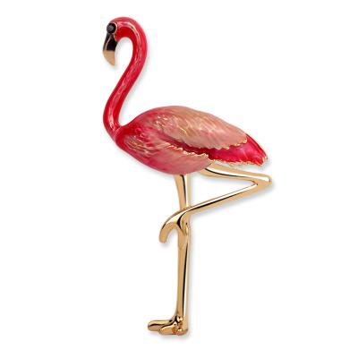 China Luxury High Quality High Quality Alloy Firebird Brooch Pins Red-Crowned Crane Brooches For Women for sale