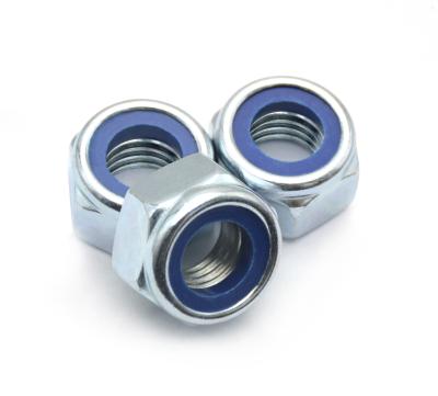 China DIN985 Hexagon Nylon Insert Lock Nut Carbon Steel Galvanization for sale