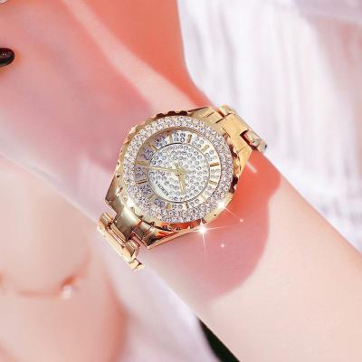 China Day/Date Factory Direct Women Watch Customized Quartz Full Diamonds Alloy Band Lady for sale