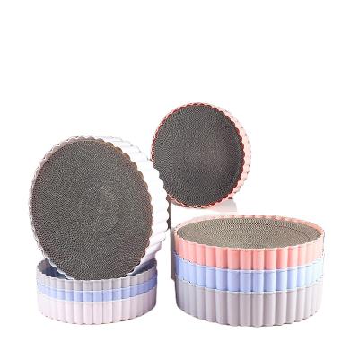 China Stocked cat supplies cat lying pad can replace inner core around corrugated cat lining board for sale