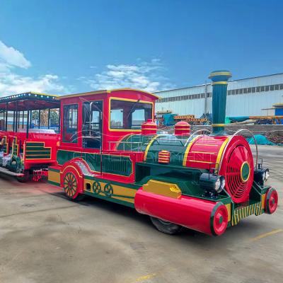 China Steel amusement rides low price high quality customizable playground trackless train for sale en venta