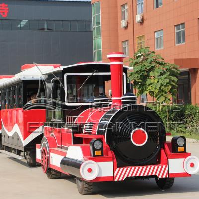 China Outdoor Mall Amusement Equipment Chinese Factory Metal Guided Train Trackless Train for sale