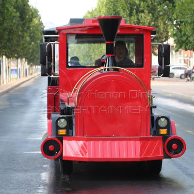 China Factory price amusement equipments theme park high quality customizable playground steel trackless train for sale en venta