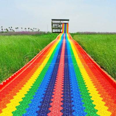 China Outdoor Amusement Park Farm Scenic Area Playground Colorful Plastic Kids Slides Adult Rainbow Slide For Sale for sale