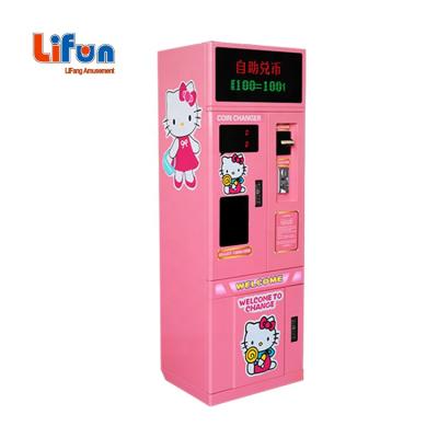 China Wholesale Automatic Token Metal Cabinet and Kiosk Arcade Coin Exchange Machine For Arcade Game Tempered Glass Factory Vending Machine for sale