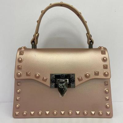 China Lady Wholesale 2022 Summer Style Hot Women Tote Bags Shoulder Bag PVC Rivet Package for sale