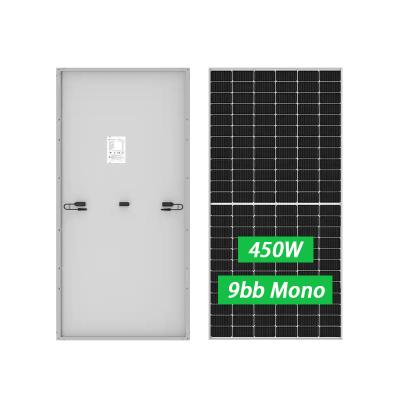 China Home Commercial Solar System Europe Roof Mounting Mono PV Plate 440w 450w 9bb 158.75mm Solar Panel With 25 Years Warranty for sale