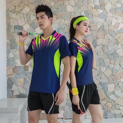 China Latest Youth Badminton Training Jersey Cheap Badminton Set Breathable Breathable T Shirt Design for sale