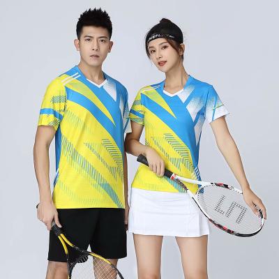 China Breathable Fashion Casual Badminton Shirt Design Short Sleeve Sport Wear T-shirt Badminton Tank Top For Men for sale