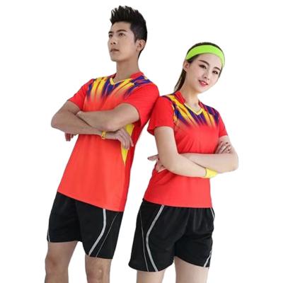 China Latest Men Youth Badminton Jersey Cheap Badminton Set Breathable T Shirt Design for sale