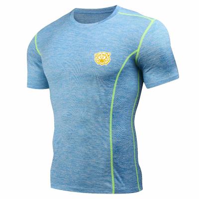 China Men's Fitness Quick-drying Tight Casual Breathable T-shirt Men's Breathable Gym Sports T-shirts for sale