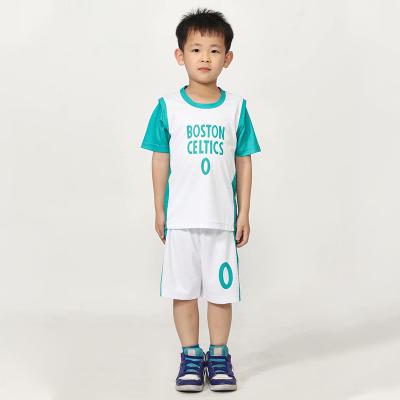 China Latest Breathable Kids Sports Wear Boys Clothing Sets Basketball Jersey Set Kids Reversible Basketball Uniform Set for sale