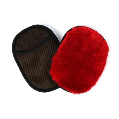 China MIT Lamswool Super Soft Absorbent Super Soft Chenille Washing Detail Car Wool Merino Wool Wash Mitt Microfiber Mitt For Cleaning for sale