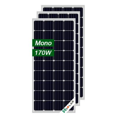 China Factory PV Gunes Paneli 170W 180 Watt 200W High Efficiency Monocrystalline Solar Panel 4 Square Mm for sale