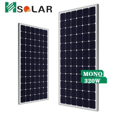 China Full PV Modules 320w Solar Panel 72 Cells Monocrystal Silicon Solar Panel Black Solar Module 4 Square Mm for sale