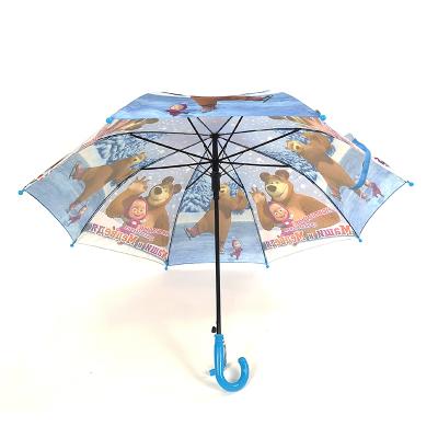 China Contemporary Kids Umbrellas With Custom Logo Printing Upright Umbrella With Manual Safety Open And Close For Kids To Use for sale