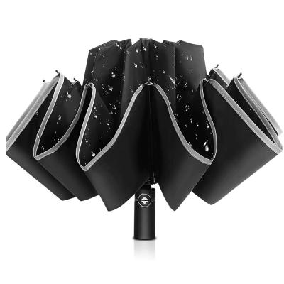 China Contemporary Automatic Open Narrow Compact Umbrella Reverse Inverted Folding Umbrella Windproof And Waterproof Outdoor for sale