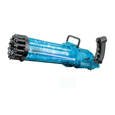 China PP 21 hole 38cm hot sale GATLING bubble machine toy gun electric bubble gun toy for kids for sale