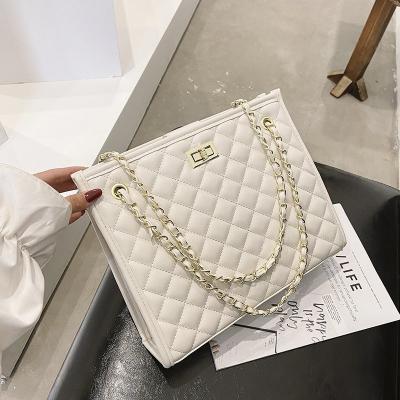 China Fashion Supplier New Large Capacity Rhomboids Trending Cross - Body Case Women PU Leather Handbags Chain Bags for sale