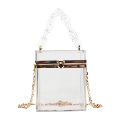 China Newest fashion chain strap bodybag acrylic luxury women ladies handbags box bags female crossbody handbag for sale