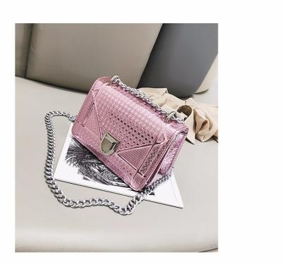 China Fashion Shiny Silver Pink Black Branded Women Bags Luxury Dubai Handbag With Logo Customized for sale