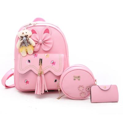 China 2021 Chinese Fashionable Anti-theft Sellers 3pc Handbag Set Tassel Women Purses And Purses 2021 Handbags Backpack for sale