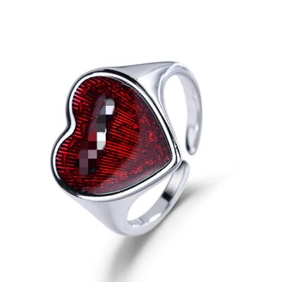 China Other gujia enamel double GG love ring fashion trend blue red red valentine gifts new a lot of discounts for sale