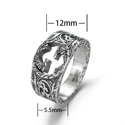 China The other double GG interlocking retro and old the carved patterns lovers, the same fashion personality ring, a large number of orders for sale