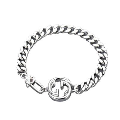 China Large G Hop Motto Chromehearts Retro Hip Bracelet Valentine's Day Gift Large Order Discount Thai Silver Punk Fashion for sale