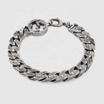 China The other GG retro double letter rattan pattern Thai silver used interlocking bracelet with a large number of orders for sale