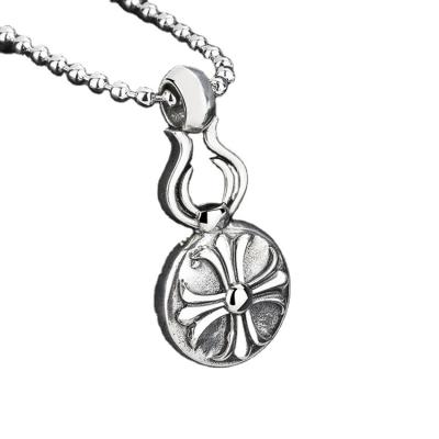 China Vintage Crowheart Double Sided Cross Squash Even Fashion Personality Hip Hop Men's And Women's Couples Pendant Necklace for sale