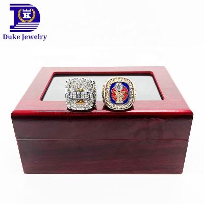 China 100% Eco-Friendly Wooden Boxes Chauncey Billups - SET 2-PCS Championship Rings Box 2004 Detroit Pistons DUMARS Finals Championship Rings Box for sale