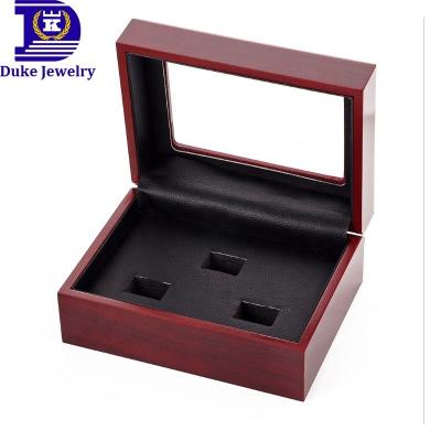 China 100% DUKE Wholesale Eco-friendly Custom Luxury Painted Wooden Championship Ring Boxes With 2 3 4 5 6 7 Slots for sale