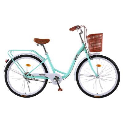 China Cheap steel city bike 24 inch 26 inch bicycle upgraded version city bike with rear seat bicycles for women for sale