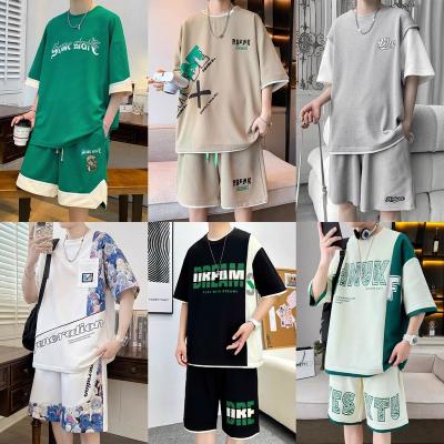 China QUICK DRY Summer Clothes Mens Short Sets Shorts Tracksuit T-shirt Men's Sports Casual Shirts 2 Pc Set Summer Short Sleeve Men's Shorts Set for sale