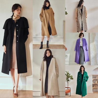 China Winter Women Overcoat Elegant Thick Double Breasted Ladies Woolen Coat Viable Hot Sale Women's Coats With Belt Women's Jackets for sale