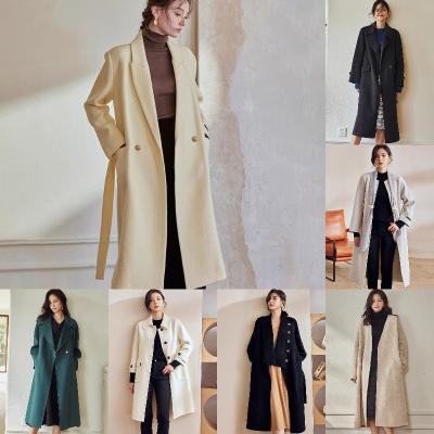 China Hot Selling Winter Products Women's Stylish Ditch Coat Elegant Women's Wool Coat Long for sale