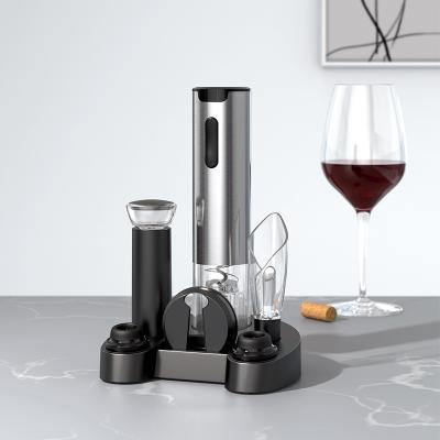 China Fasihon modern outlook hot sale in USA Amazon USB rechargeable wine opener gift set with recharging base for sale