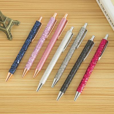 China office & Medium Ballpoint Pen School Ballpoint Pen Metal Retractable Black Ink Ballpoint Pens Sequin Glitter Ballpoint Pens for sale