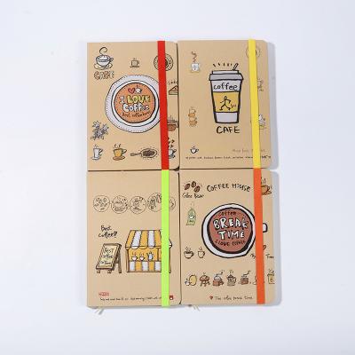 China 2021 Hardcover Book Wrapping Paper A5 Hard Cover Notebook Fashion Design Casebound Ordered Craft Notepad Elastic Band Journal For School for sale