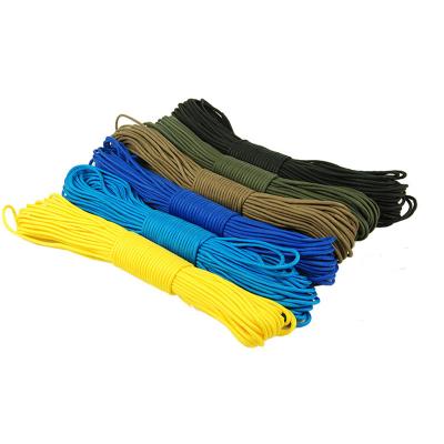 China Customized Acceptable Wholesale 7 Strand Paracord 4mm Polyester Paracord Parachute Tie 550 Pound Lanyard Tent Rope For Business for sale