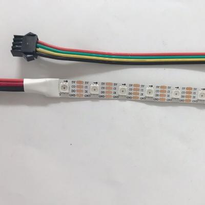 China Hotel 5V RGB assignable led data strip light adapter sk9822 30leds/m two lines 150leds for sale